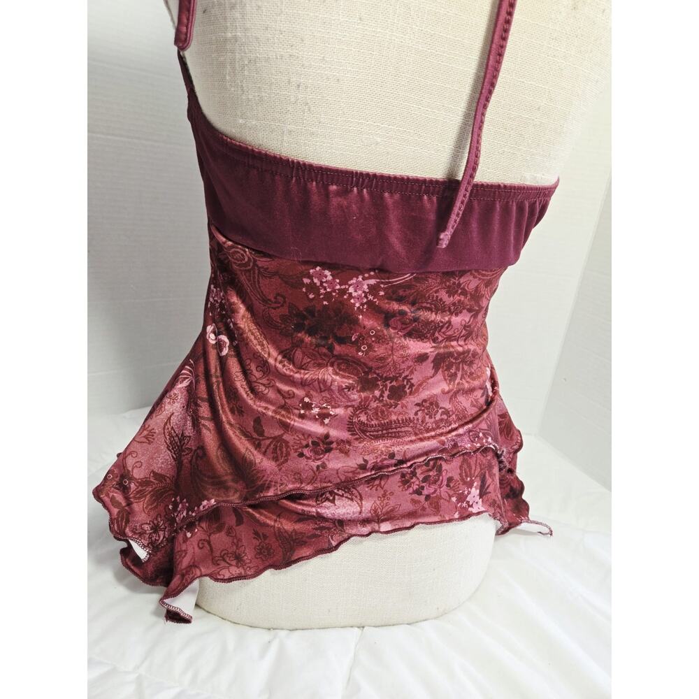 Boho Y2k S Halter Top Fairy 2000s Blouse Asymmetrical Indie Retro Wimsy Romantic - Picture 6 of 8